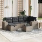 vidaXL Set de sofás de jardín 7 piezas con cojines ratán PE gris vidaXL Set de sofás de jardín 7 piezas con cojines ratán PE gris
