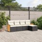 vidaXL Set de muebles de jardín 5 pzas y cojines ratán sintético negro vidaXL Set de muebles de jardín 5 pzas y cojines ratán sintético negro