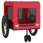 vidaXL Remolque de bicicleta mascotas hierro tela Oxford rojo negro