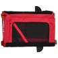 vidaXL Remolque de bicicleta mascotas hierro tela Oxford rojo negro