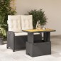 vidaXL Set comedor de jardín 2 pzas con cojines ratán sintético negro vidaXL Set comedor de jardín 2 pzas con cojines ratán sintético negro