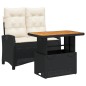 vidaXL Set comedor de jardín 2 pzas con cojines ratán sintético negro vidaXL Set comedor de jardín 2 pzas con cojines ratán sintético negro