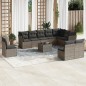 vidaXL Set de sofás de jardín 11 pzas y cojines ratán sintético gris vidaXL Set de sofás de jardín 11 pzas y cojines ratán sintético gris