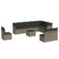 vidaXL Set de sofás de jardín 11 pzas y cojines ratán sintético gris vidaXL Set de sofás de jardín 11 pzas y cojines ratán sintético gris