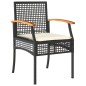 vidaXL Set de comedor de jardín 9 pzas y cojines ratán sintético negro vidaXL Set de comedor de jardín 9 pzas y cojines ratán sintético negro