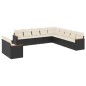 vidaXL Set de sofás de jardín 11 pzas y cojines ratán sintético negro vidaXL Set de sofás de jardín 11 pzas y cojines ratán sintético negro
