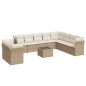vidaXL Set de sofás de jardín 11pzas con cojines ratán sintético beige vidaXL Set de sofás de jardín 11pzas con cojines ratán sintético beige