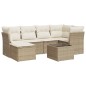 vidaXL Set sofás de jardín 7 piezas y cojines ratán sintético beige vidaXL Set sofás de jardín 7 piezas y cojines ratán sintético beige
