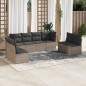 vidaXL Set de sofás de jardín 8 pzas y cojines ratán sintético gris vidaXL Set de sofás de jardín 8 pzas y cojines ratán sintético gris
