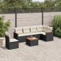 vidaXL Set de comedor de jardín 7 pzas y cojines ratán sintético negro vidaXL Set de comedor de jardín 7 pzas y cojines ratán sintético negro