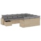 vidaXL Set de sofás de jardín 11pzas con cojines ratán sintético beige vidaXL Set de sofás de jardín 11pzas con cojines ratán sintético beige