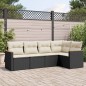 vidaXL Set de muebles de jardín 5 pzas y cojines ratán sintético negro