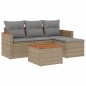vidaXL Juego de sofás jardín con cojines beige mezcla 5 pzas ratán PE