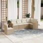 vidaXL Juego de sofás jardín con cojines 6 pzas ratán sintético beige vidaXL Juego de sofás jardín con cojines 6 pzas ratán sintético beige