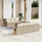 vidaXL Juego de sofás de jardín con cojines beige 8 pzas ratán PE vidaXL Juego de sofás de jardín con cojines beige 8 pzas ratán PE