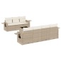 vidaXL Juego de sofás de jardín con cojines beige 8 pzas ratán PE vidaXL Juego de sofás de jardín con cojines beige 8 pzas ratán PE