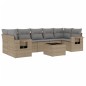 vidaXL Juego de sofás de jardín con cojines beige 8 pzas ratán PE vidaXL Juego de sofás de jardín con cojines beige 8 pzas ratán PE