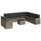 vidaXL Set de sofás de jardín 11 pzas y cojines ratán sintético gris vidaXL Set de sofás de jardín 11 pzas y cojines ratán sintético gris