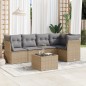 vidaXL Juego de sofás jardín con cojines 6 pzas ratán sintético beige vidaXL Juego de sofás jardín con cojines 6 pzas ratán sintético beige