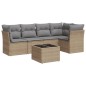 vidaXL Juego de sofás jardín con cojines 6 pzas ratán sintético beige vidaXL Juego de sofás jardín con cojines 6 pzas ratán sintético beige
