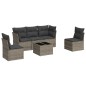 vidaXL Set de muebles de jardín 6 pzas y cojines ratán sintético gris