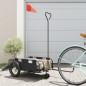 vidaXL Remolque para bicicletas hierro y tela Oxford negro