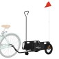 vidaXL Remolque para bicicletas hierro y tela Oxford negro