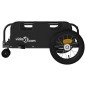 vidaXL Remolque para bicicletas hierro y tela Oxford negro