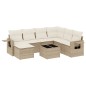 vidaXL Juego de sofás de jardín con cojines beige 8 pzas ratán PE vidaXL Juego de sofás de jardín con cojines beige 8 pzas ratán PE