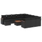 vidaXL Set de sofás de jardín y cojines 13 pzas ratán sintético negro vidaXL Set de sofás de jardín y cojines 13 pzas ratán sintético negro