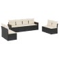 vidaXL Set de sofás de jardín 8 piezas y cojines ratán sintético negro vidaXL Set de sofás de jardín 8 piezas y cojines ratán sintético negro