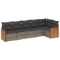 vidaXL Set de muebles de jardín 6 pzas y cojines ratán sintético gris vidaXL Set de muebles de jardín 6 pzas y cojines ratán sintético gris