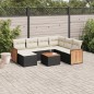 vidaXL Set de sofás de jardín 8 piezas y cojines ratán sintético negro vidaXL Set de sofás de jardín 8 piezas y cojines ratán sintético negro