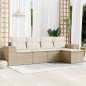 vidaXL Juego de sofás jardín con cojines 5 pzas ratán sintético beige vidaXL Juego de sofás jardín con cojines 5 pzas ratán sintético beige