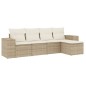 vidaXL Juego de sofás jardín con cojines 5 pzas ratán sintético beige vidaXL Juego de sofás jardín con cojines 5 pzas ratán sintético beige