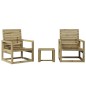 vidaXL Juego de muebles de jardín 3 pzas madera de pino impregnada vidaXL Juego de muebles de jardín 3 pzas madera de pino impregnada