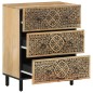 vidaXL Aparador 3 piezas madera maciza de mango 60x33x75 cm