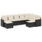 vidaXL Set de sofás de jardín 8 piezas y cojines ratán sintético negro vidaXL Set de sofás de jardín 8 piezas y cojines ratán sintético negro