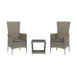 vidaXL Set comedor de jardín 3 piezas con cojines ratán sintético gris vidaXL Set comedor de jardín 3 piezas con cojines ratán sintético gris