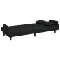 vidaXL Sofá cama de 2 plazas con almohadas y taburete terciopelo negro vidaXL Sofá cama de 2 plazas con almohadas y taburete terciopelo negro