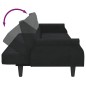 vidaXL Sofá cama de 2 plazas con almohadas y taburete terciopelo negro vidaXL Sofá cama de 2 plazas con almohadas y taburete terciopelo negro