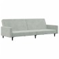 vidaXL Sofá cama de 2 plazas con taburete terciopelo gris claro vidaXL Sofá cama de 2 plazas con taburete terciopelo gris claro