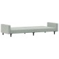 vidaXL Sofá cama de 2 plazas con taburete terciopelo gris claro vidaXL Sofá cama de 2 plazas con taburete terciopelo gris claro