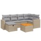 vidaXL Juego de sofás jardín con cojines beige mezcla 7 pzas ratán PE vidaXL Juego de sofás jardín con cojines beige mezcla 7 pzas ratán PE