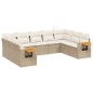vidaXL Set de sofás de jardín 9 pzas con cojines ratán sintético beige vidaXL Set de sofás de jardín 9 pzas con cojines ratán sintético beige