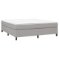 vidaXL Cama box spring con colchón tela gris claro 180x200 cm