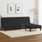 vidaXL Sofá cama de 2 plazas con taburete terciopelo negro