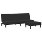 vidaXL Sofá cama de 2 plazas con taburete terciopelo negro