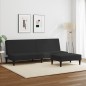 vidaXL Sofá cama de 2 plazas con taburete terciopelo negro