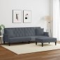 vidaXL Sofá cama 2 plazas y almohadas taburete terciopelo gris oscuro vidaXL Sofá cama 2 plazas y almohadas taburete terciopelo gris oscuro
